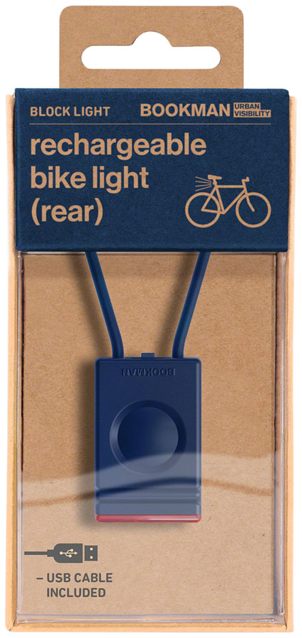 Load image into Gallery viewer, Bookman Block Taillight - Rechargable Blue

