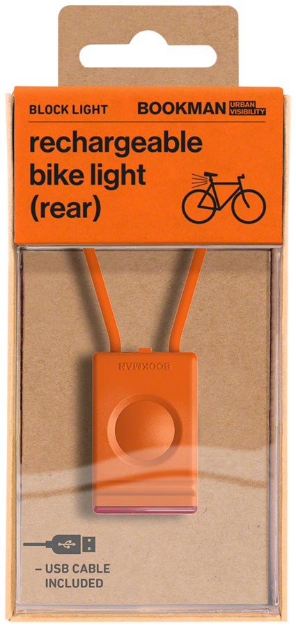 Bookman Block Taillight - Rechargable Orange