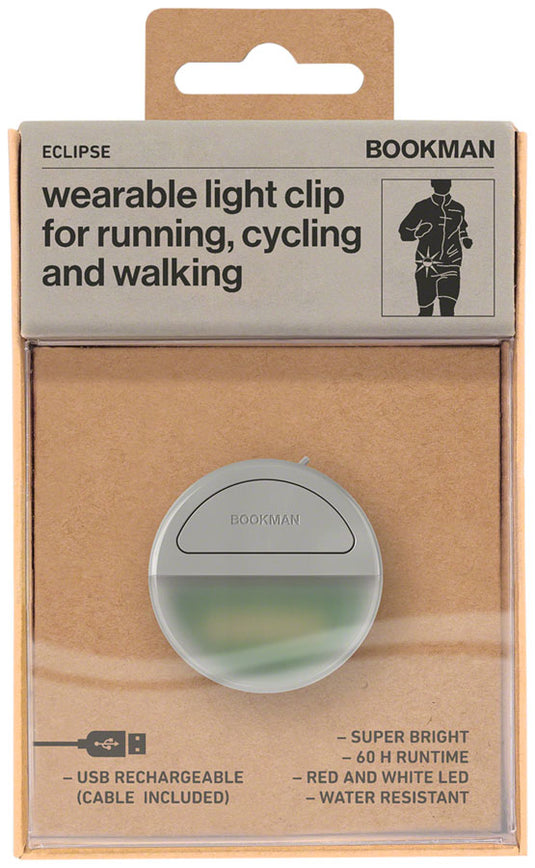 Bookman Eclipse Safety Light - Rechargable Gray