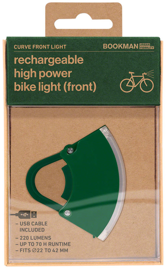 Bookman Curve Headlight - Rechargable Green