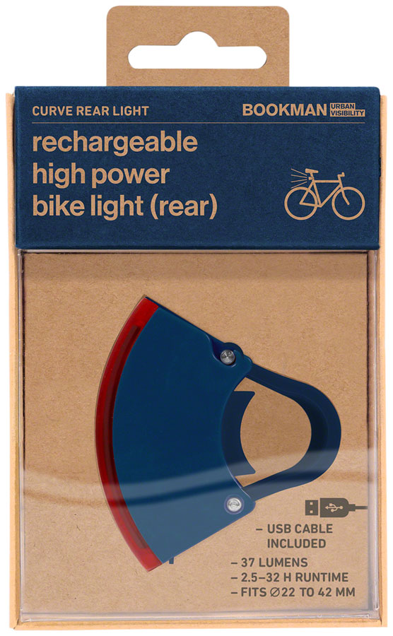 Load image into Gallery viewer, Bookman Curve Taillight - Rechargable Blue
