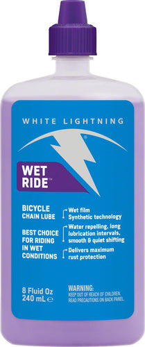 White Lightning Wet Ride Bike Chain Lube - 8 fl oz Drip