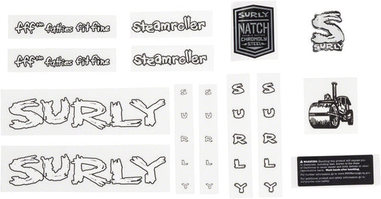 Surly Steamroller Decal Set - White