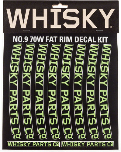 WHISKY 70w Rim Decal Kit for 2 Rims Lime Green