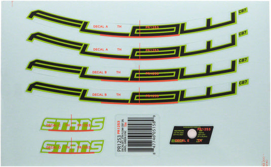 Stans No Tubes Flow CB7 Rim Decal - 27.5" Green Set