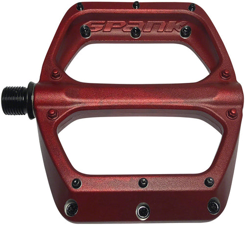 Spank SPOON DC Platform Pedals Body: Aluminum Spindle: Cr-Mo 9/16 Red Pair
