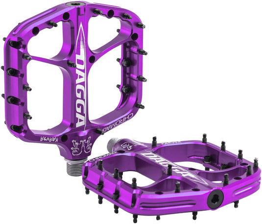 Chromag Dagga Platform Pedals Body: Aluminum Spindle: Cr-Mo 9/16 Purple