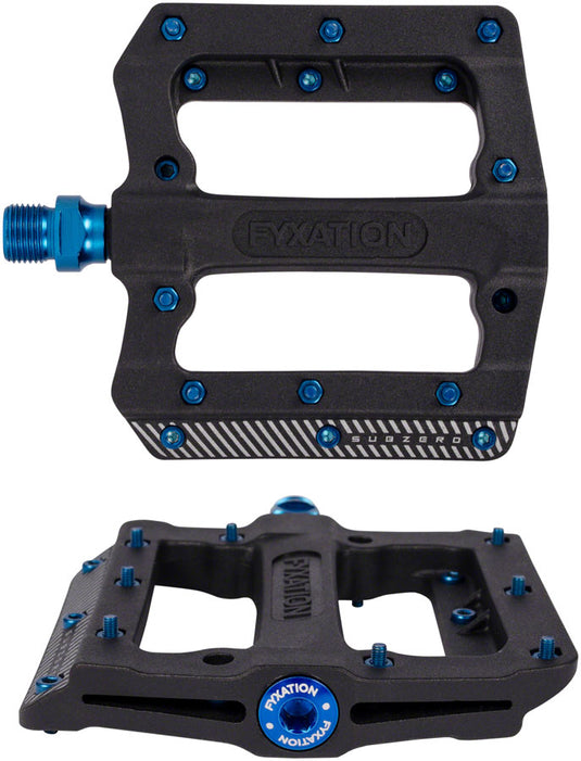 Fyxation Mesa MP Subzero Pedals - Platform Composite/Plastic 9/16" BLK/Blue