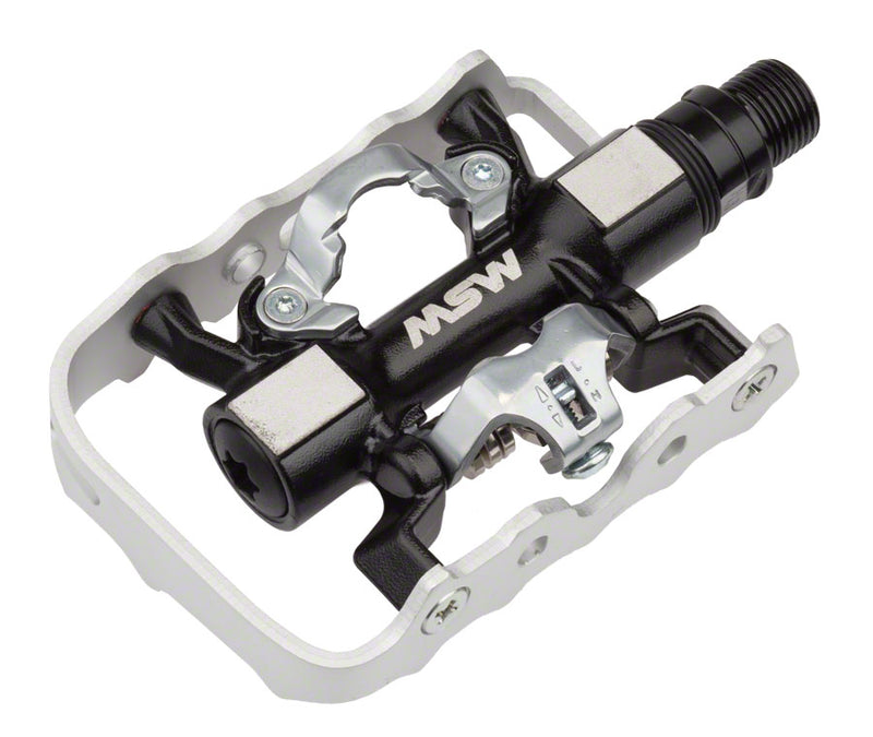 Load image into Gallery viewer, MSW CP-200 Pedals - Single Side Clipless Platform  Aluminum  9/16&quot; BLK/Silver
