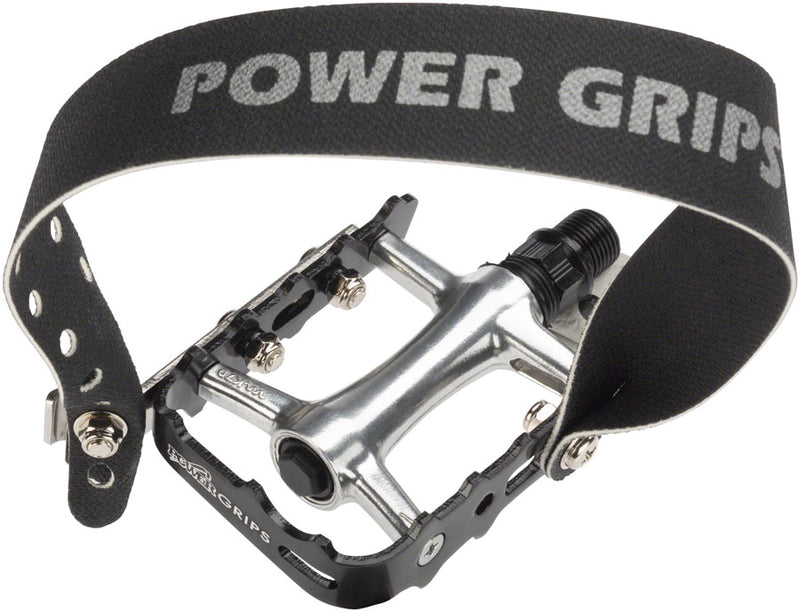 Load image into Gallery viewer, Power Grips High Performance Pedal Kit - Aluminum 9/16&quot; Black XL

