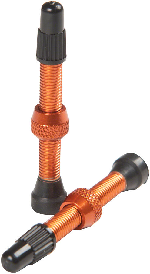 Load image into Gallery viewer, Stans NoTubes Alloy Valve Stems - 44mm Pair Orange
