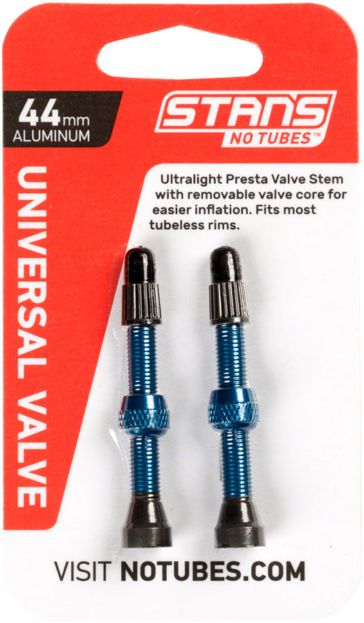 Load image into Gallery viewer, Stans NoTubes Alloy Valve Stems - 44mm Pair Blue
