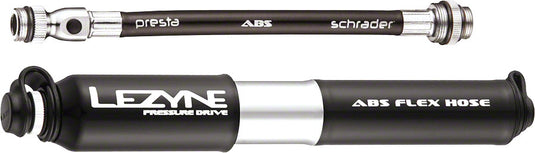 Lezyne ABS Pressure Drive Mini Frame Pump Small: Black/Polished Silver