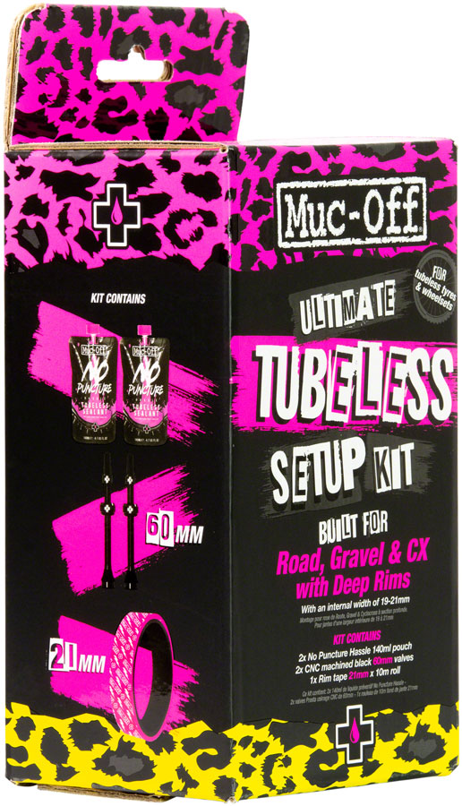 Load image into Gallery viewer, Muc-Off Ultimate Tubeless Kit - Road/Gravel/CX 21mm Tape  60mm Valves
