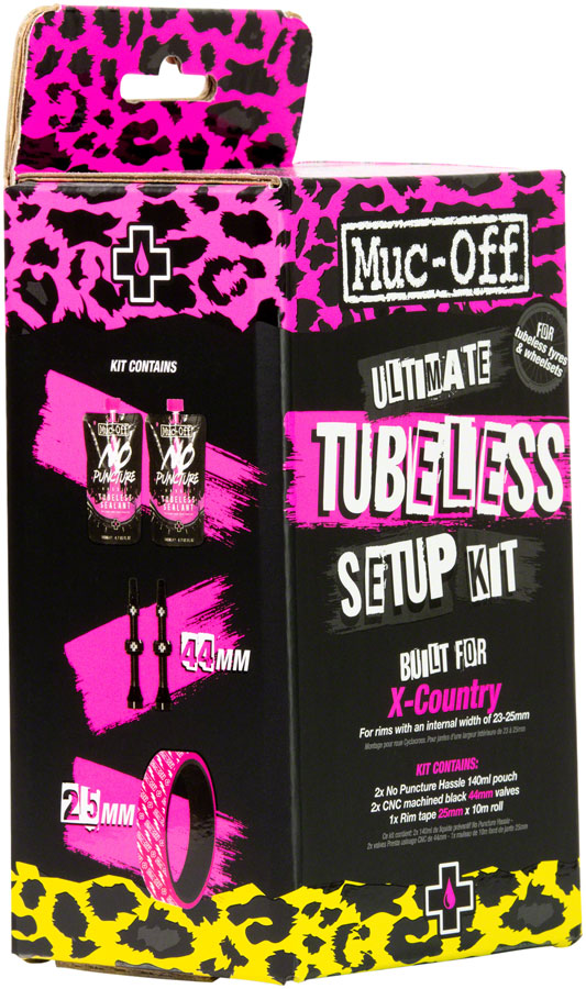 Load image into Gallery viewer, Muc-Off Ultimate Tubeless Kit - XC/Gravel 25mm Tape 44mm Valves
