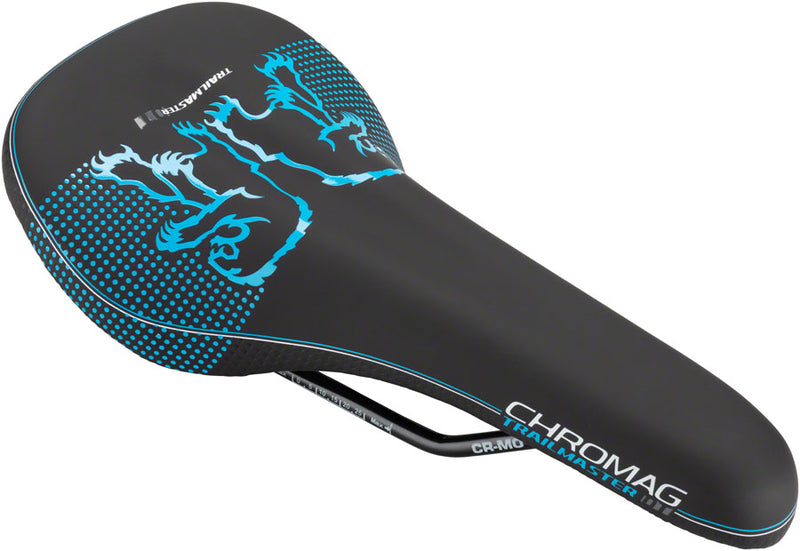 Load image into Gallery viewer, Chromag Trailmaster DT Saddle - Chromoly Black/Cyan
