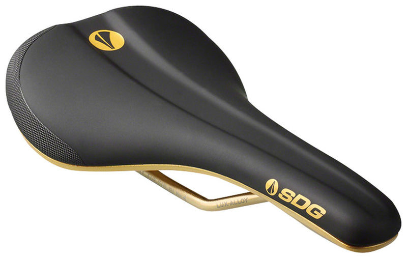 Load image into Gallery viewer, SDG Bel-Air V3 Galaxic Saddle Lux Rails Black/Gold
