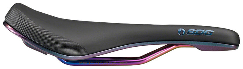 Load image into Gallery viewer, SDG Bel-Air V3 MAX Saddle - PVD Coated Lux-Alloy BLK/Oil-Slick Sonic Welded Sides Limited Edition Fuel

