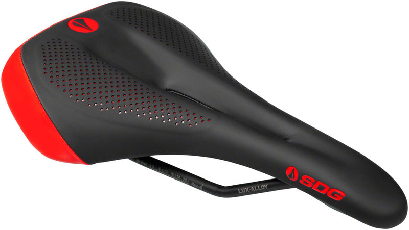 Load image into Gallery viewer, SDG Allure V2 Saddle - Lux-Alloy Black/Red
