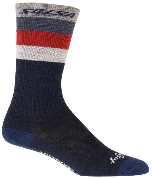 Salsa Arctica Wool Socks - Denim w/Stripes Small/Medium
