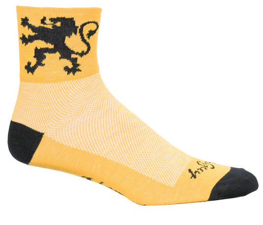 SockGuy Classic Lion of Flanders Socks - 3 inch Yellow Large/X-Large