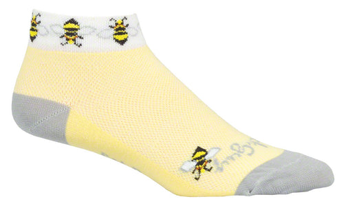 SockGuy Classic Bees Socks - 1 inch Yellow Womens Small/Medium