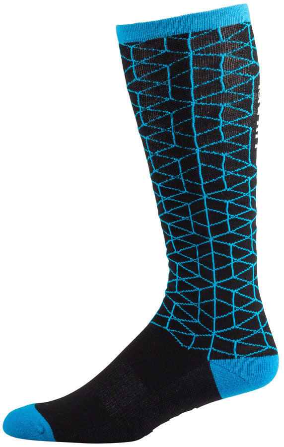 Load image into Gallery viewer, 45NRTH Lumi Midweight Knee High Wool Sock - Blue Small
