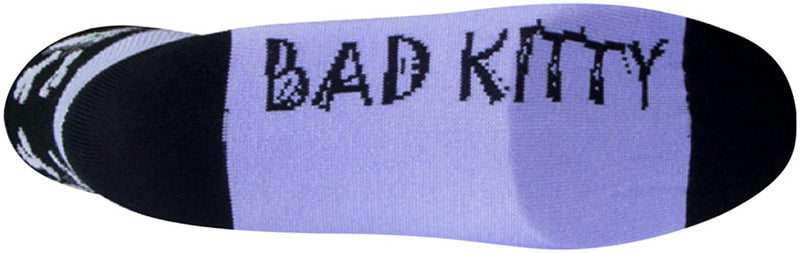 Load image into Gallery viewer, SockGuy Classic Bad Kitty Socks - 2&quot; Purple Womens Small/Medium

