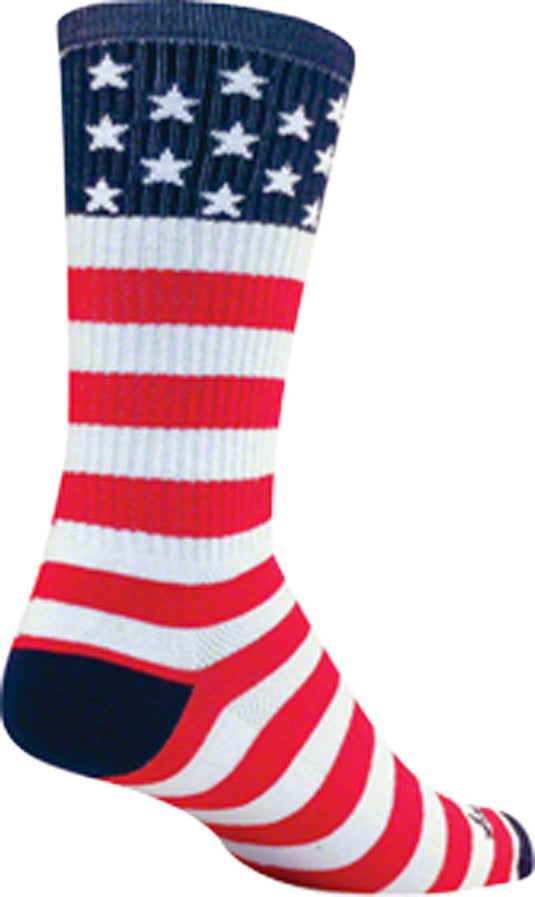 SockGuy Crew USA Flag Socks - 6 inch Red/White/Blue Small/Medium