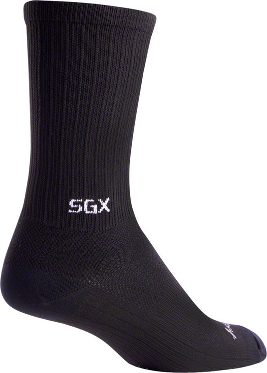 SockGuy SGX Black Socks - 6" Black Large/X-Large