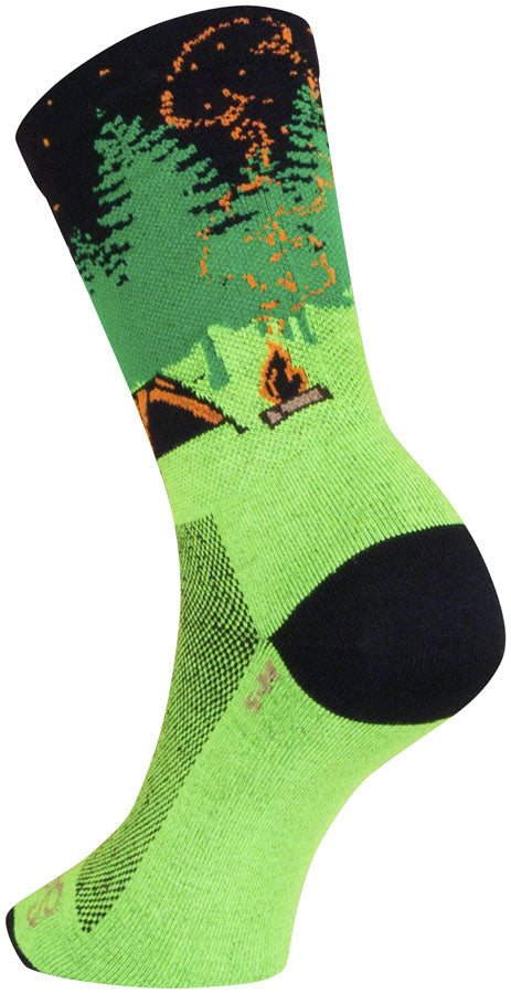 SockGuy Off the Grid Crew Socks - 6 inch Green/Black/Brown Large/X-Large