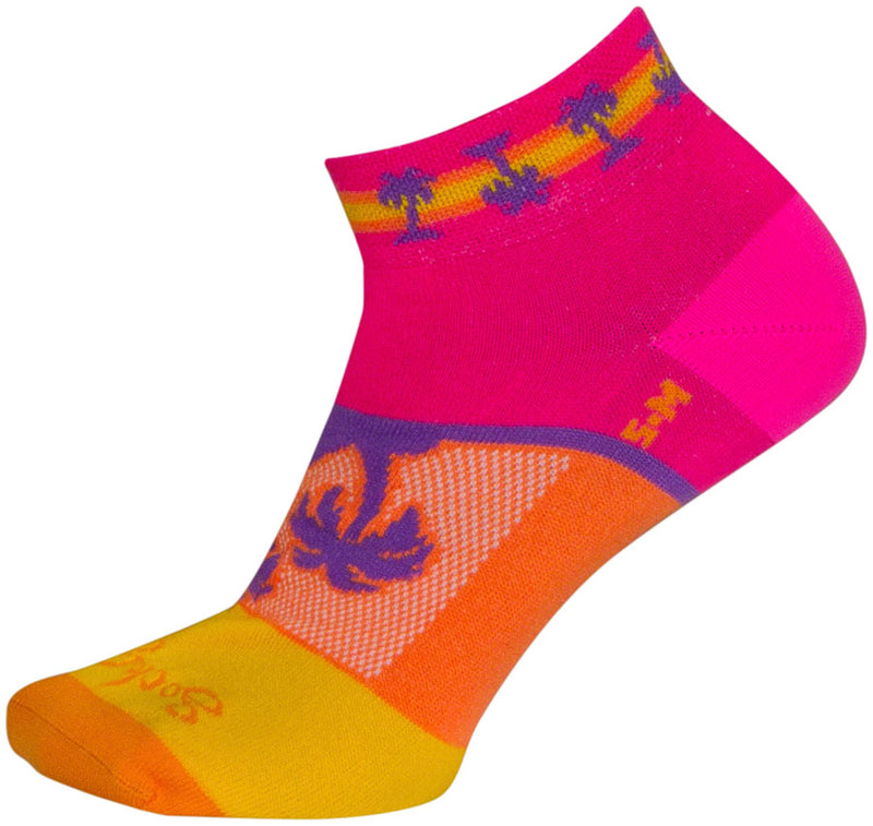 Load image into Gallery viewer, SockGuy Tropical Classic Low Socks - 1 inch Pink/YLW/Orange Womens
