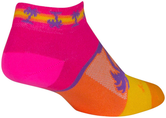 SockGuy Tropical Classic Low Socks - 1 inch Pink/YLW/Orange Womens