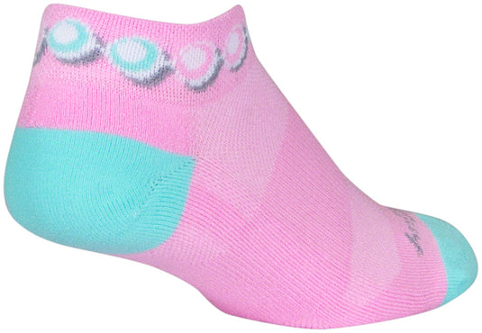 SockGuy Channel Air Pearls Classic Low Socks - 1 inch Pink/Blue Womens Small/Medium