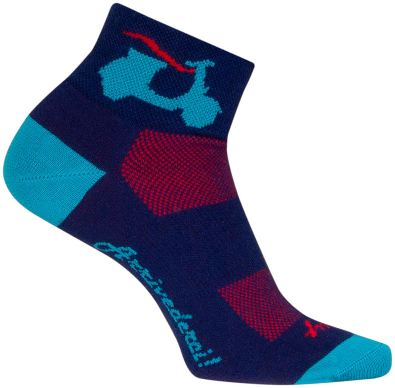 Load image into Gallery viewer, SockGuy Bella Classic Low Socks - 2 inch Blue/Red Womens Small/Medium
