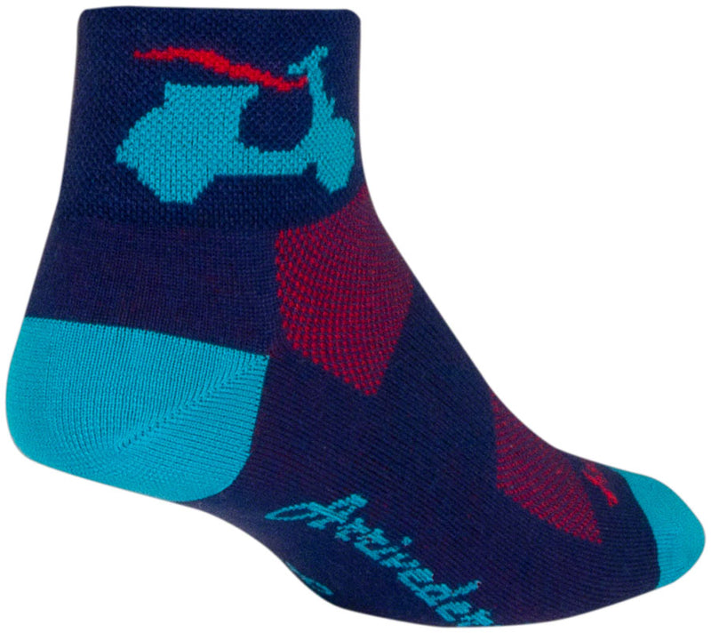 Load image into Gallery viewer, SockGuy Bella Classic Low Socks - 2 inch Blue/Red Womens Small/Medium
