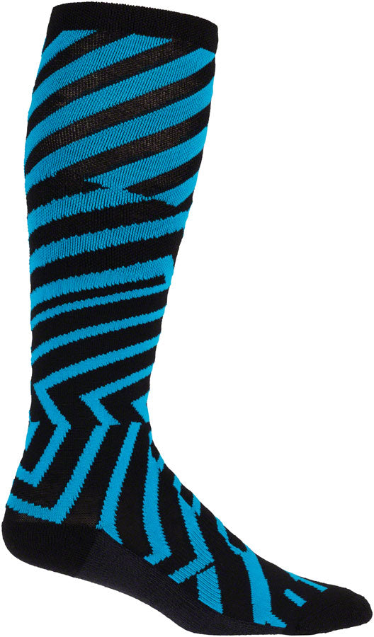 Load image into Gallery viewer, 45NRTH Dazzle Midweight Knee Wool Sock - Blue Medium
