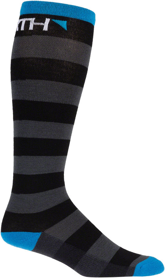 45NRTH Stripe Midweight Knee Wool Sock - Black Medium