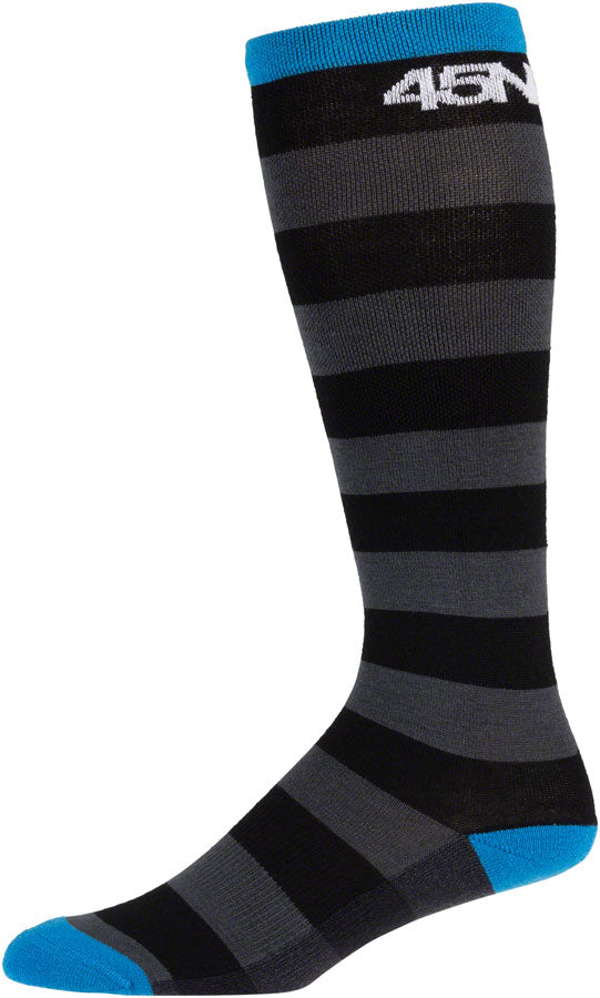 Load image into Gallery viewer, 45NRTH Stripe Midweight Knee Wool Sock - Black Small
