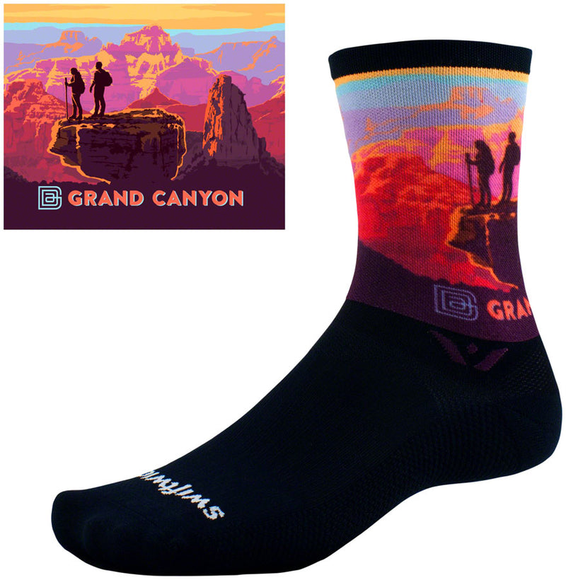 Load image into Gallery viewer, Swiftwick Vision Six Impression National Park Socks - 6 inch Canyon Lookout XL
