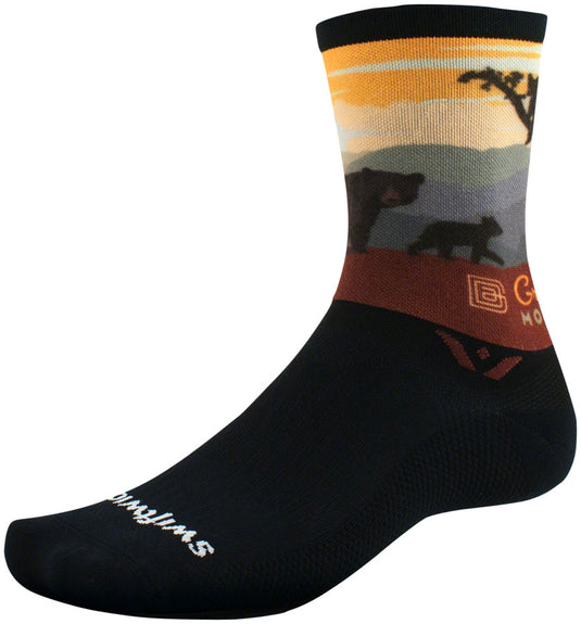 Swiftwick Vision Six Impression National Park Socks - 6 inch Great Smoky Mountain Bears XL