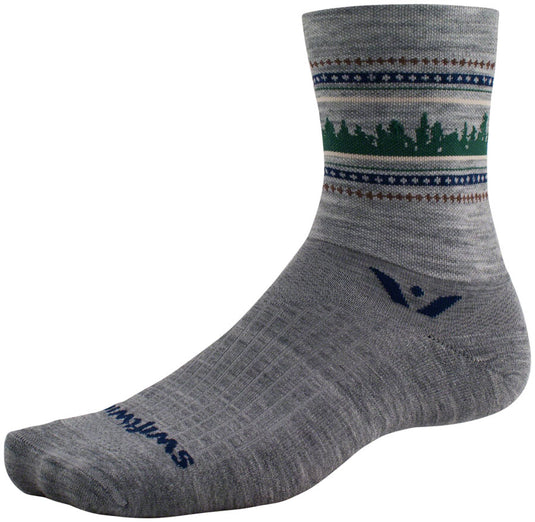 Swiftwick Vision Five Winter Collection Socks - 5" Winter Heather Forest XL