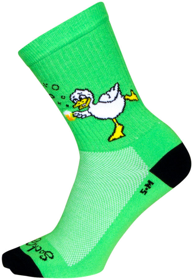 Load image into Gallery viewer, SockGuy Duck Face Crew Sock - 6&quot; Small/Medium
