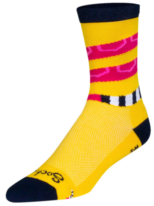 SockGuy Crew Rattle Socks - 6 inch Yellow Large/X-Large