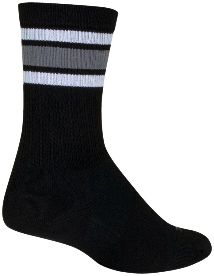 Load image into Gallery viewer, SockGuy SGX Throwback Socks - 6&quot; Black Small/Medium
