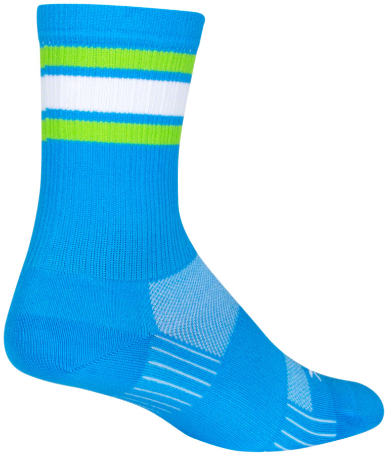 Load image into Gallery viewer, SockGuy SGX Throwback Socks - 6&quot; Blue Small/Medium
