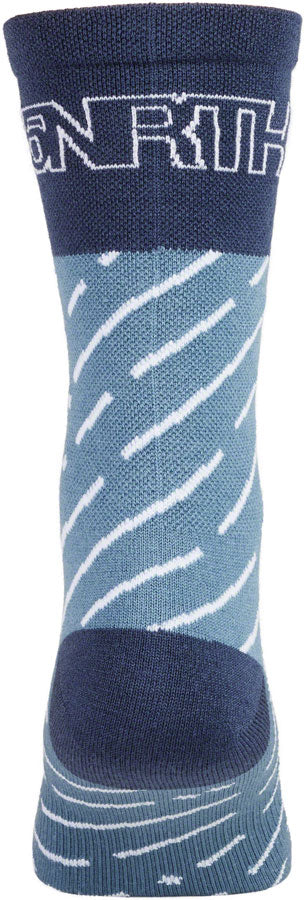 45NRTH Snow Band Lightweight Wool Sock - Light Blue/Blue Large