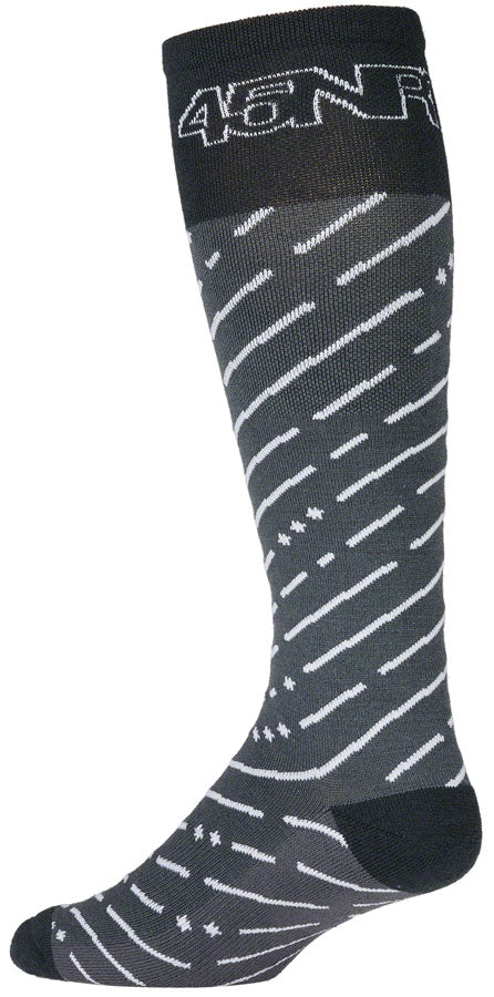 45NRTH Snow Band Midweight Knee High Wool Sock - Dark Gray/Dark Blue Small