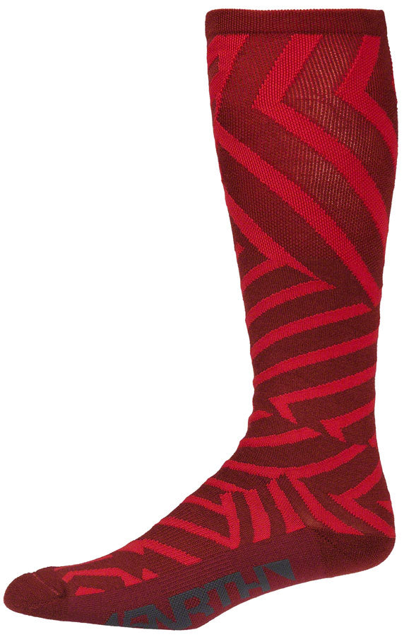 Load image into Gallery viewer, 45NRTH Dazzle Midweight Knee High Wool Sock - Chili Pepper/Red Large

