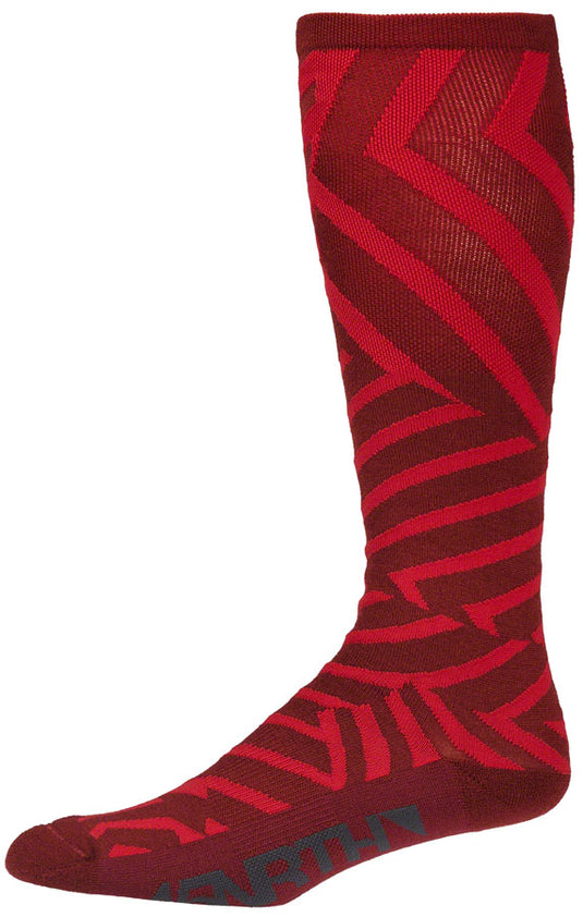 45NRTH Dazzle Midweight Knee High Wool Sock - Chili Pepper/Red Large